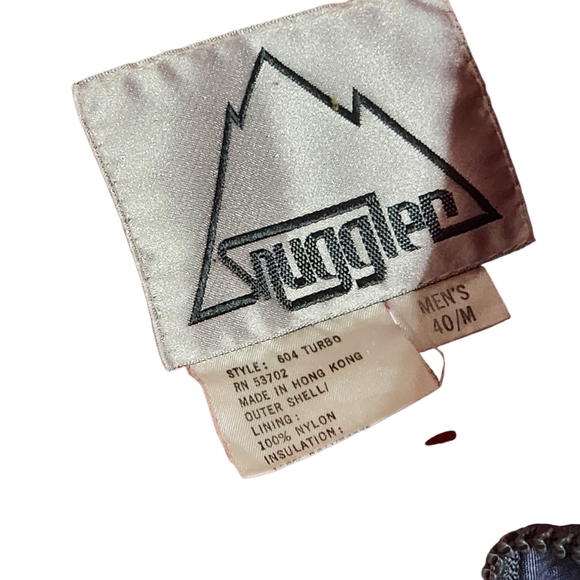 Vintage Snuggler Ski Jacket Puffer Mens Medium 40 Gray Red Quilted Zip Winter - Picture 7 of 13